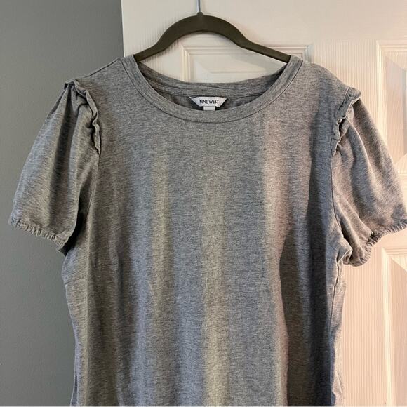 Nine West 100% Cotton Gray Dress Size XL - Picture 2 of 6